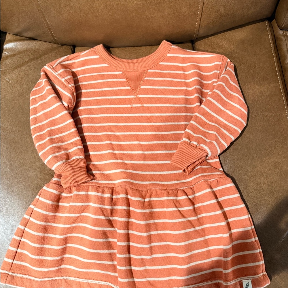 Charming Striped Coral Dress for Kids